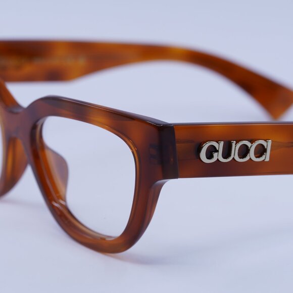 Gucci GG1837O 002 Eyeglasses Havana 51mm Cat Eye Frame - Picture 8 of 10